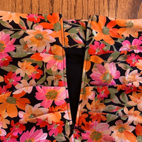 For Love & Lemons Gilles Floral Mini Skirt | Black Orange | Small - Picture 5 of 6